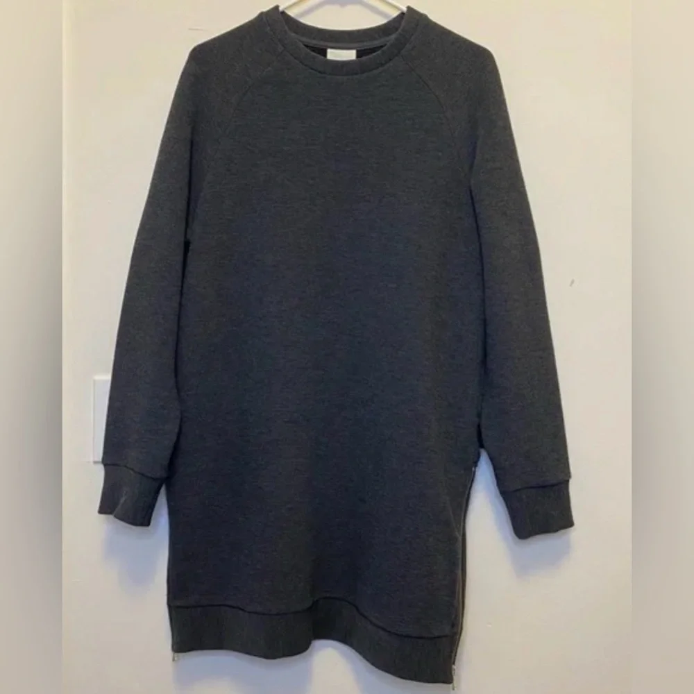 Anthropologie Varley Albert Grey knit Casual Sweater Dress Medium - Picture 6 of 13